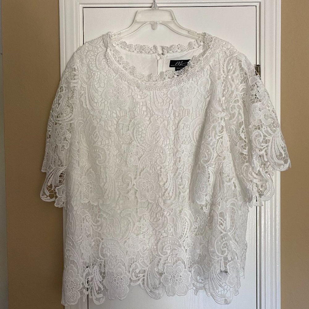 NEW midnight velvet floral lace blouse